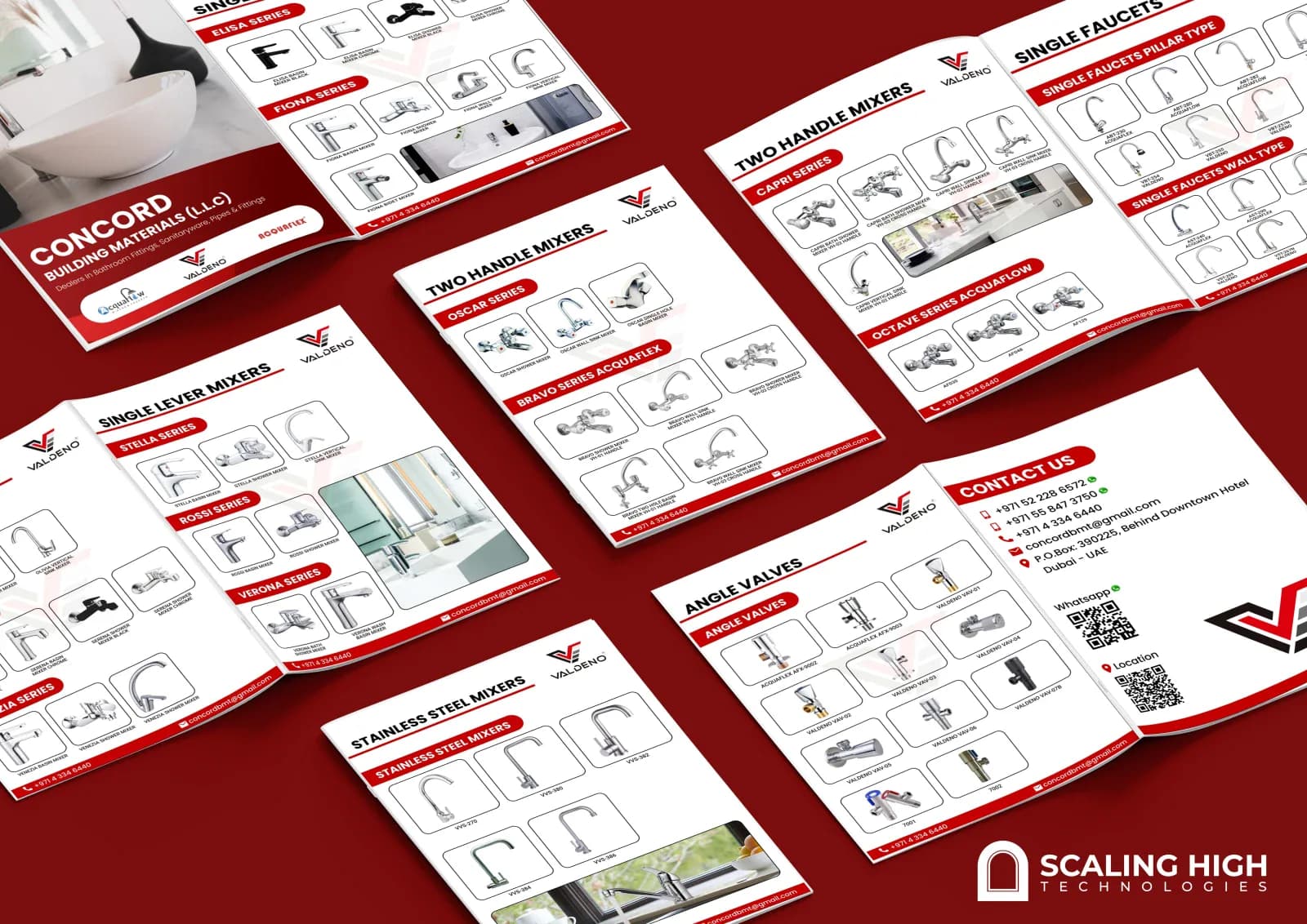 Product catalog cover for a bathroom fittings and sanitaryware supplier, branded under the Valdeno product line.