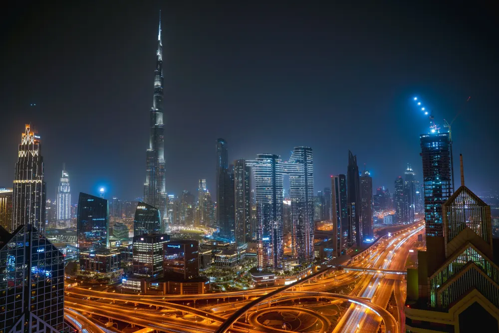 Dubai skyline with the Burj Khalifa, representing Scaling High Technologies' UAE coverage